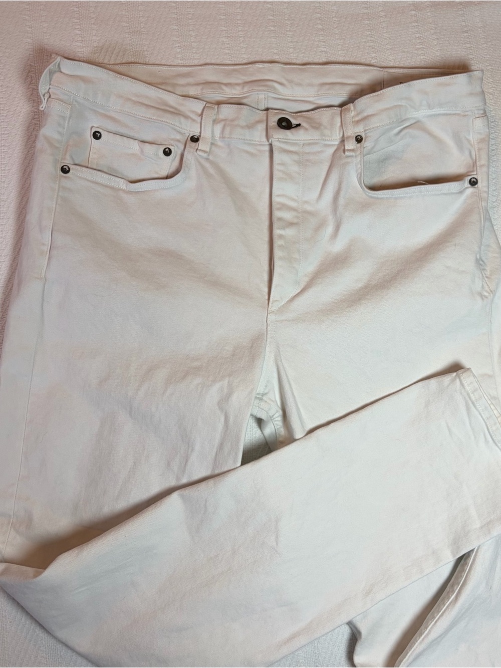 Rag & Bone Men’s Jeans Fit 2 Slim Size 38 White Cotton Denim Button Fly